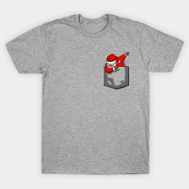 Pocket T-shirt Dabbing Santa Christmas Tshirt Dab Santa Xmas T-Shirt by vo_maria